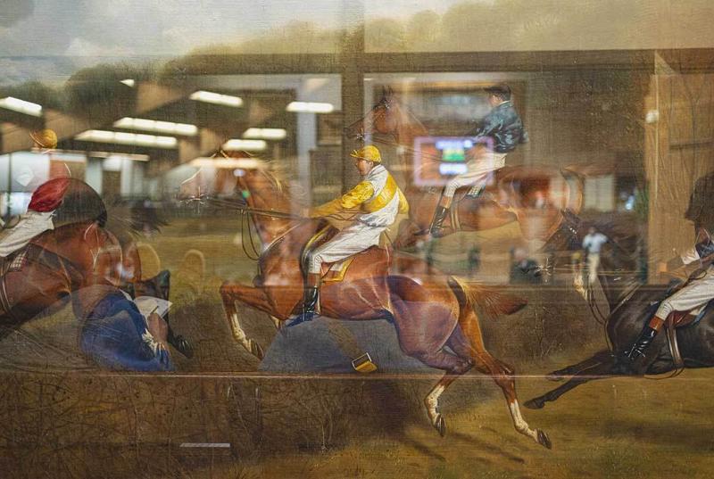 Sporting Art Auction Image. Horse related art pieces. 